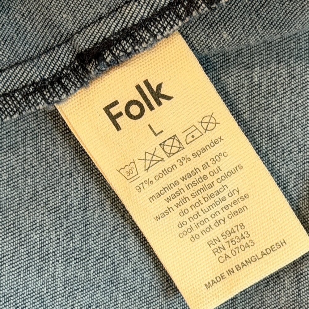 Folk Nelson Denim Chore Jacket in Indigo Blue Men's Size Large - New With Tags - Picture 10 of 16